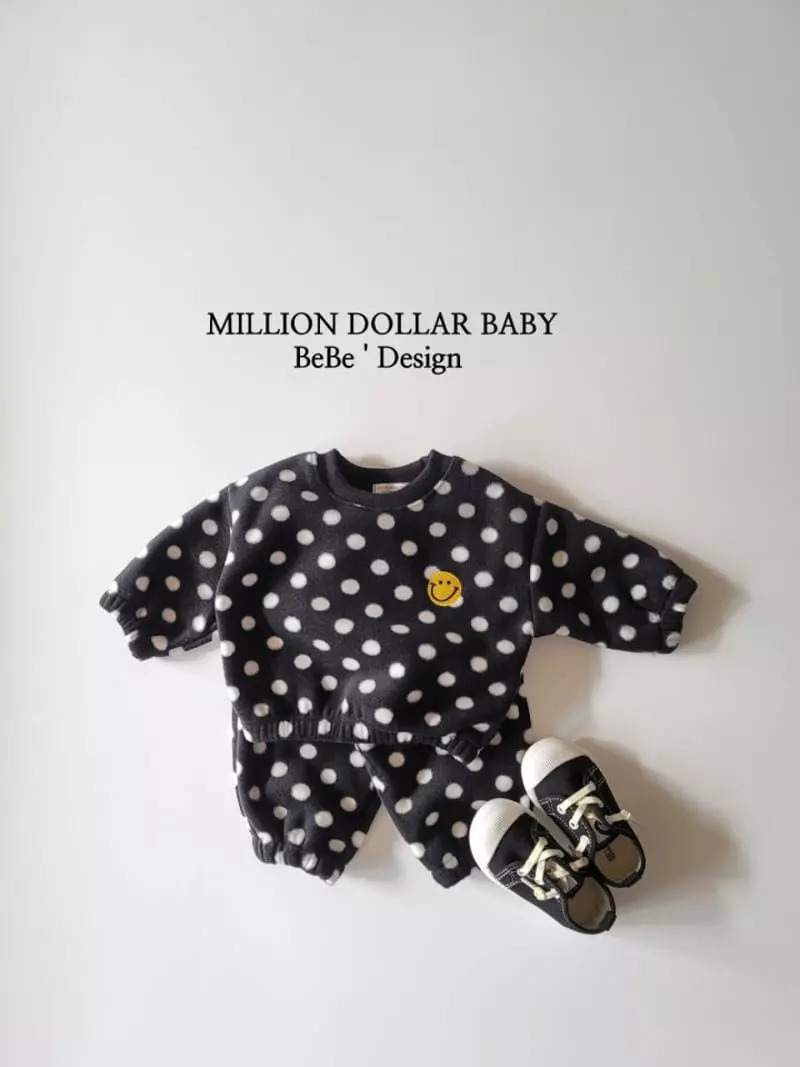Million Dollar Baby - Korean Children Fashion - #prettylittlegirls - Dot Fleece Bebe Set - 6