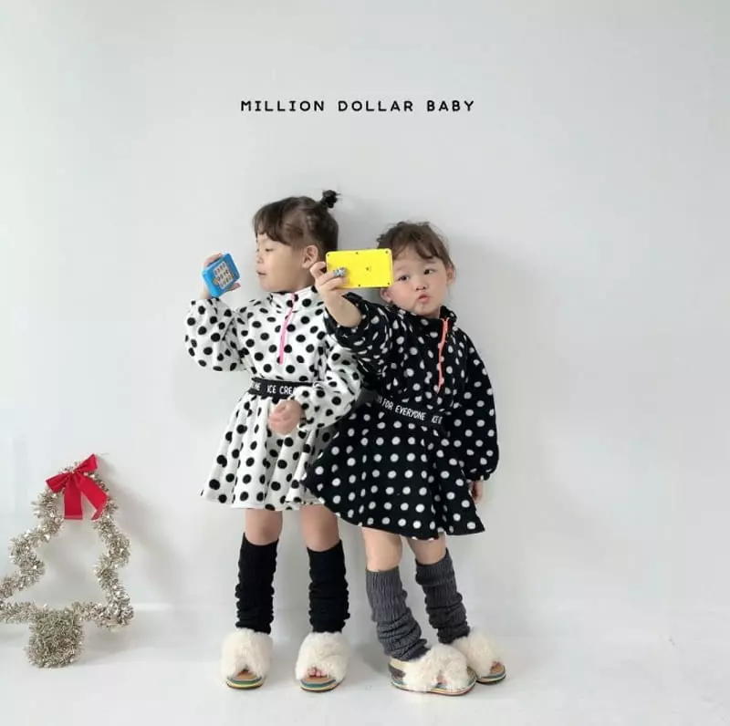 Million Dollar Baby - Korean Children Fashion - #stylishchildhood - Dot Anorak Sweatshirt - 11