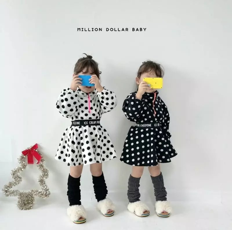 Million Dollar Baby - Korean Children Fashion - #todddlerfashion - Dot Anorak Sweatshirt - 9