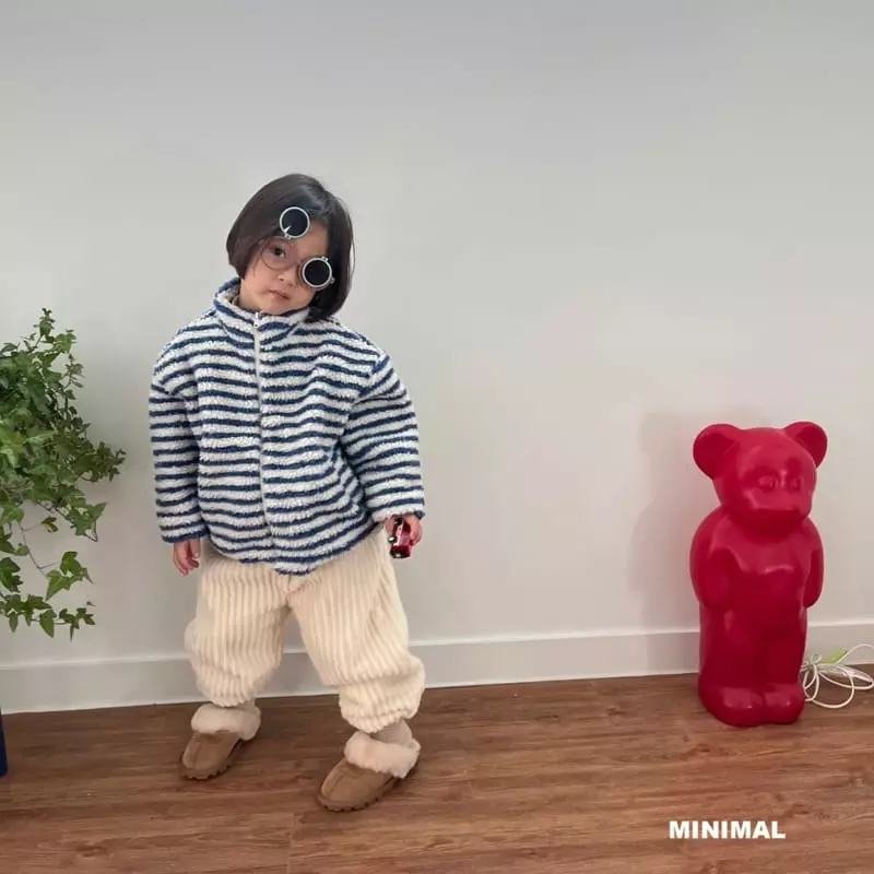 Minimal - Korean Children Fashion - #Kfashion4kids - Stripes Fleece Jacket - 3