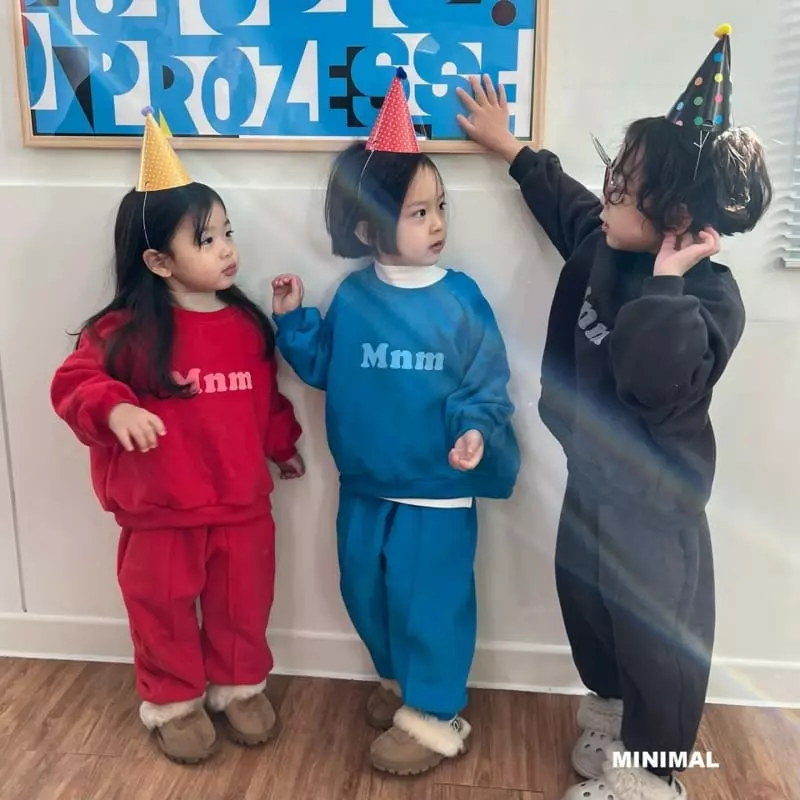 Minimal - Korean Children Fashion - #Kfashion4kids - Fleece trainning Top Bottom Set - 2