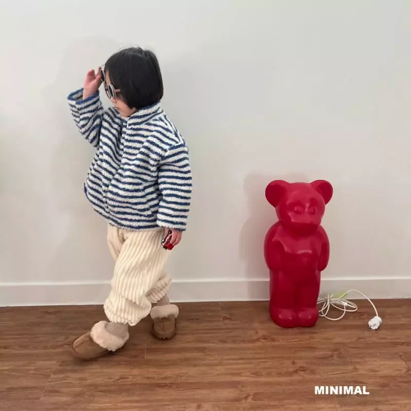 Minimal - Korean Children Fashion - #kidzfashiontrend - Stripes Fleece Jacket - 2