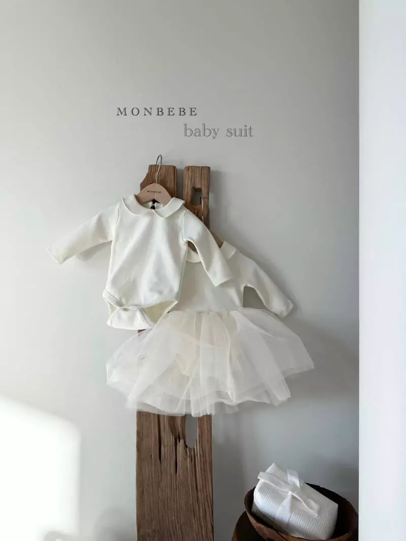 Monbebe - Korean Baby Fashion - #babyclothing - Basic Collar Bodysuit - 2