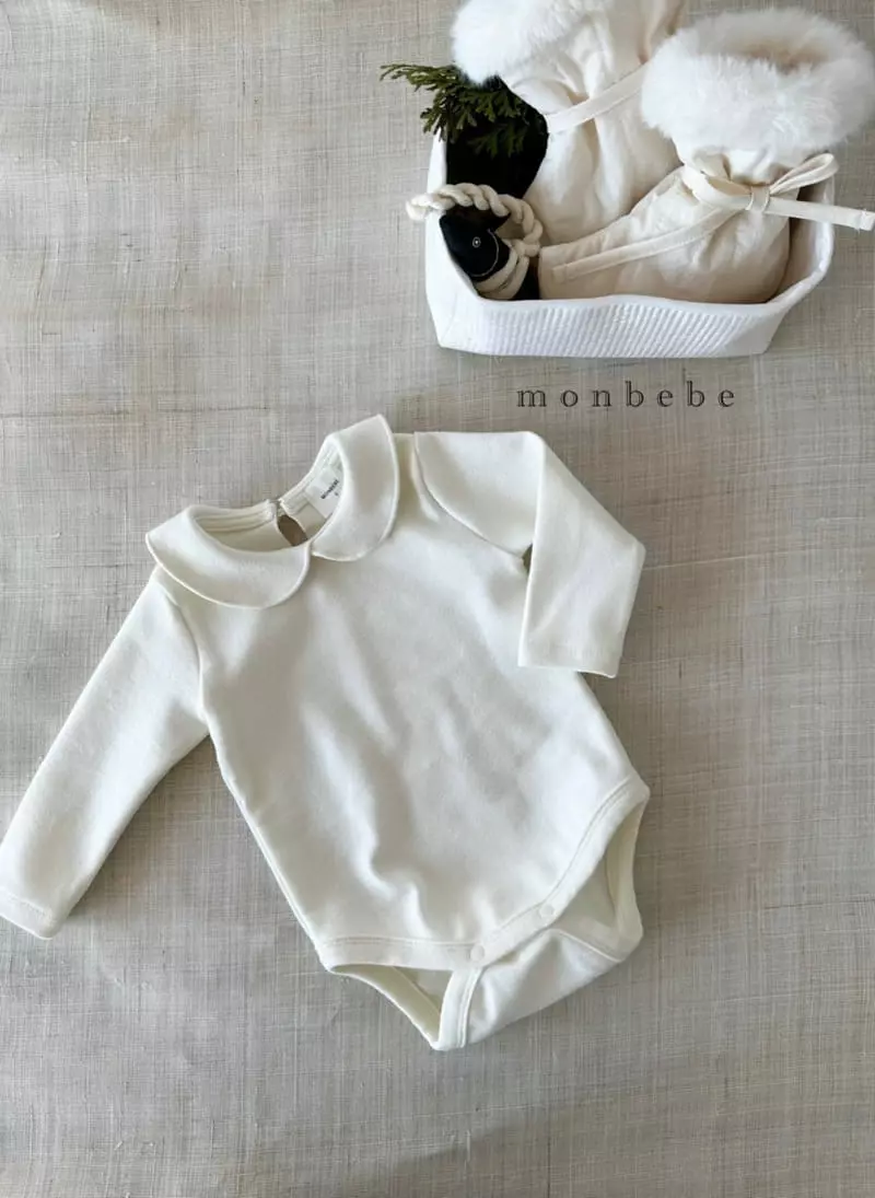 Monbebe - Korean Baby Fashion - #babyfashion - Basic Collar Bodysuit - 3