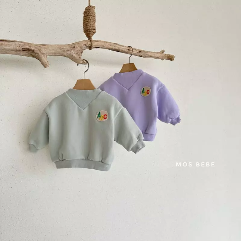 Mos Bebe - Korean Baby Fashion - #babyfever - Abc Half Turtleneck Sweatshirt - 9