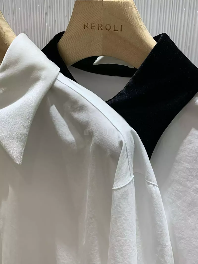 Neroli36 - Korean Women Fashion - #momslook - Velvet Collar Shirt - 6
