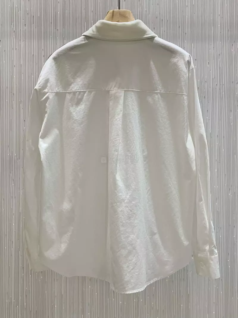 Neroli36 - Korean Women Fashion - #momslook - Velvet Collar Shirt - 8