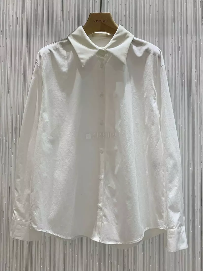 Neroli36 - Korean Women Fashion - #womensfashion - Velvet Collar Shirt - 7