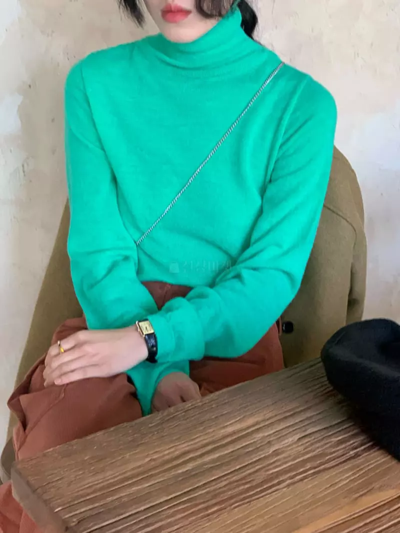 Normal - Korean Women Fashion - #momslook - Baby Alpaca Turtleneck Tee - 5
