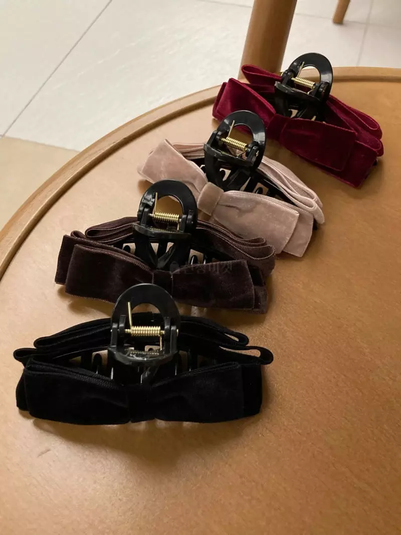 Nouveau - Korean Women Fashion - #womensfashion - Velvet Ribbon Hairpin - 2