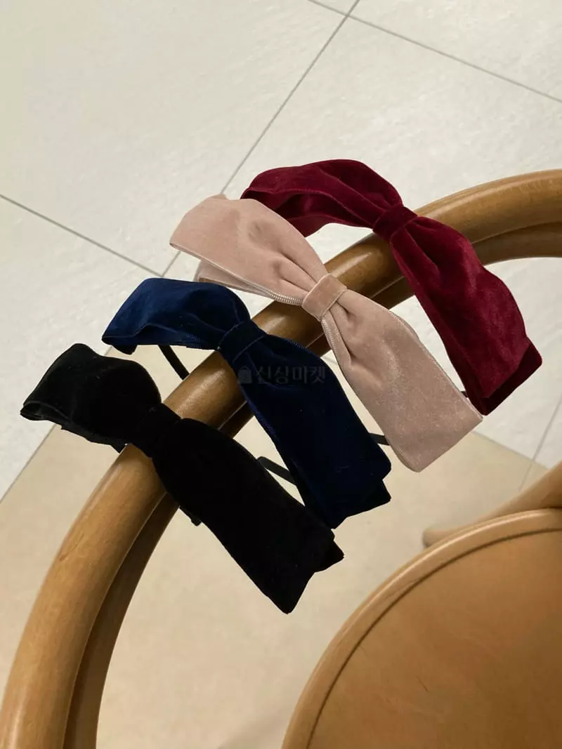 Nouveau - Korean Women Fashion - #womensfashion - Velvet Ribbon Hiarband - 3