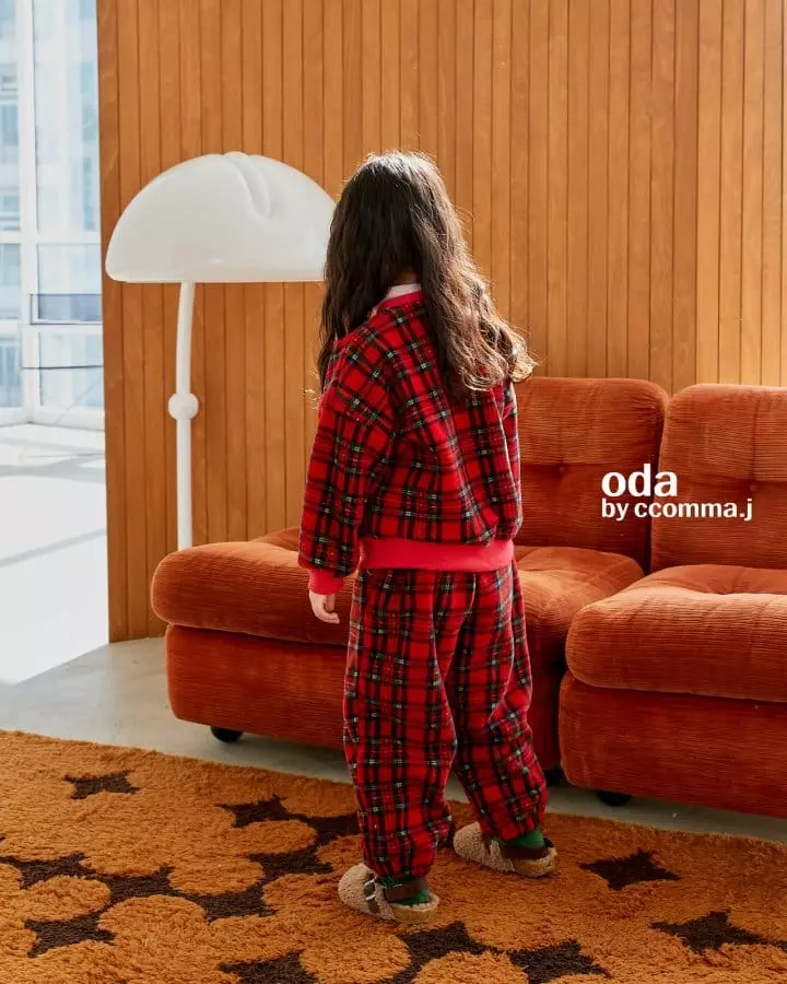 Oda - Korean Children Fashion - #Kfashion4kids - Merry Check Sweatshirt - 12