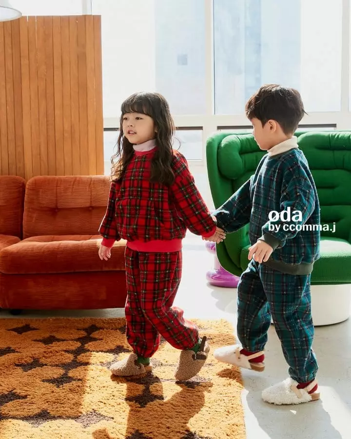 Oda - Korean Children Fashion - #childofig - Merry Check Sweatshirt - 3