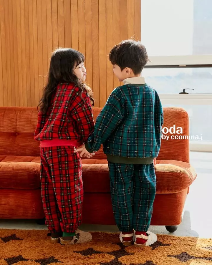 Oda - Korean Children Fashion - #childrensboutique - Merry Check Sweatshirt - 5
