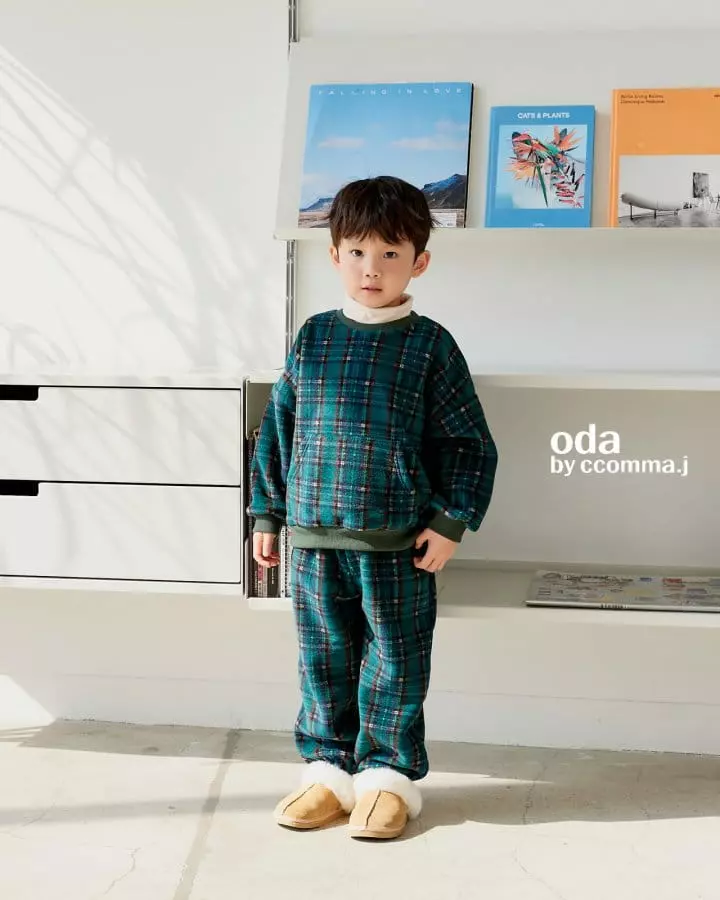 Oda - Korean Children Fashion - #designkidswear - Merry Check Sweatshirt - 6