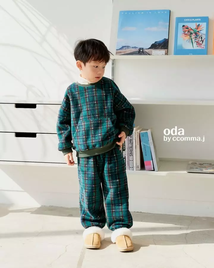 Oda - Korean Children Fashion - #discoveringself - Merry Check Sweatshirt - 7