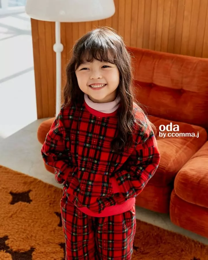 Oda - Korean Children Fashion - #kidsshorts - Merry Check Sweatshirt - 9