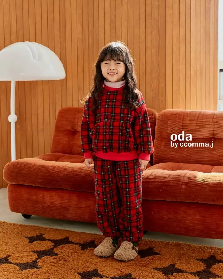 Oda - Korean Children Fashion - #kidzfashiontrend - Merry Check Sweatshirt - 11