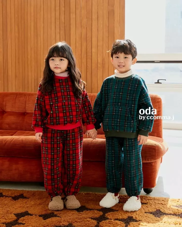 Oda - Korean Children Fashion - #prettylittlegirls - Merry Check Sweatshirt - 2