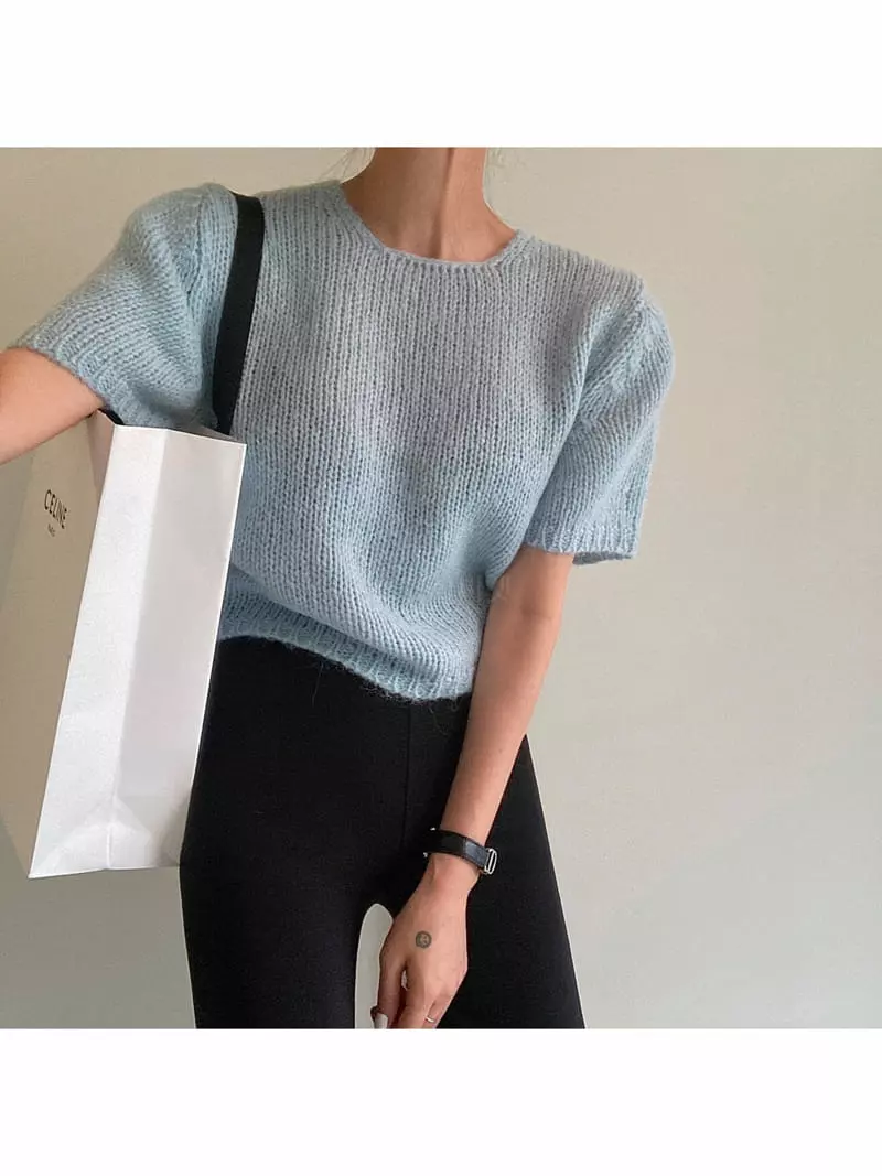Ondo - Korean Women Fashion - #momslook - Alpaca Puff Tee - 3