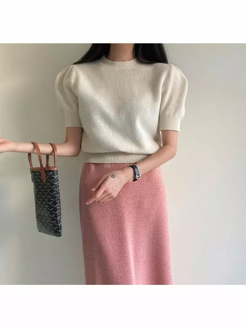 Ondo - Korean Women Fashion - #pursuepretty - Racoon Puff Knit Tee - 8