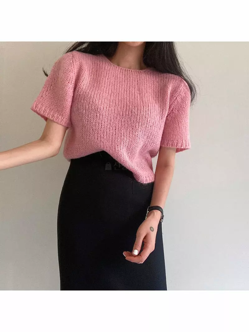 Ondo - Korean Women Fashion - #momslook - Alpaca Puff Tee - 4