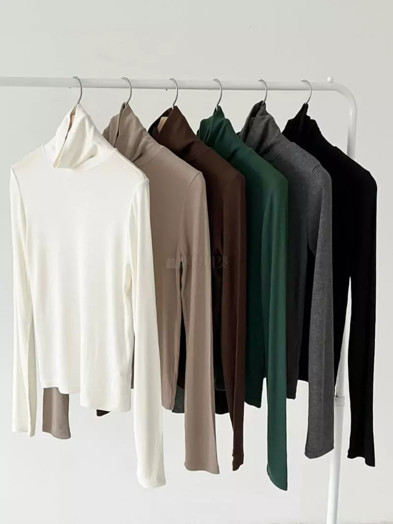 Oneand - Korean Women Fashion - #restrostyle - Basic Turtleneck Tee - 6