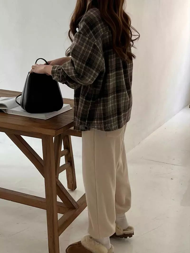 Outrene - Korean Women Fashion - #thelittlethings - Bay Check Shirt - 4