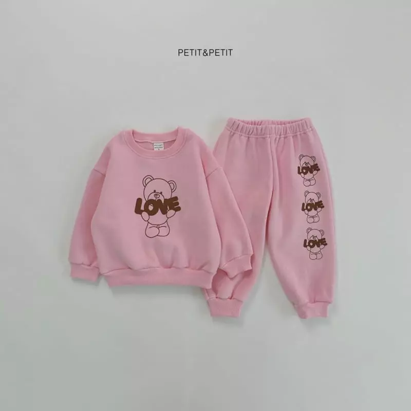 Petit & Petit - Korean Children Fashion - #childofig - Love Bear Top Bottom Set - 8