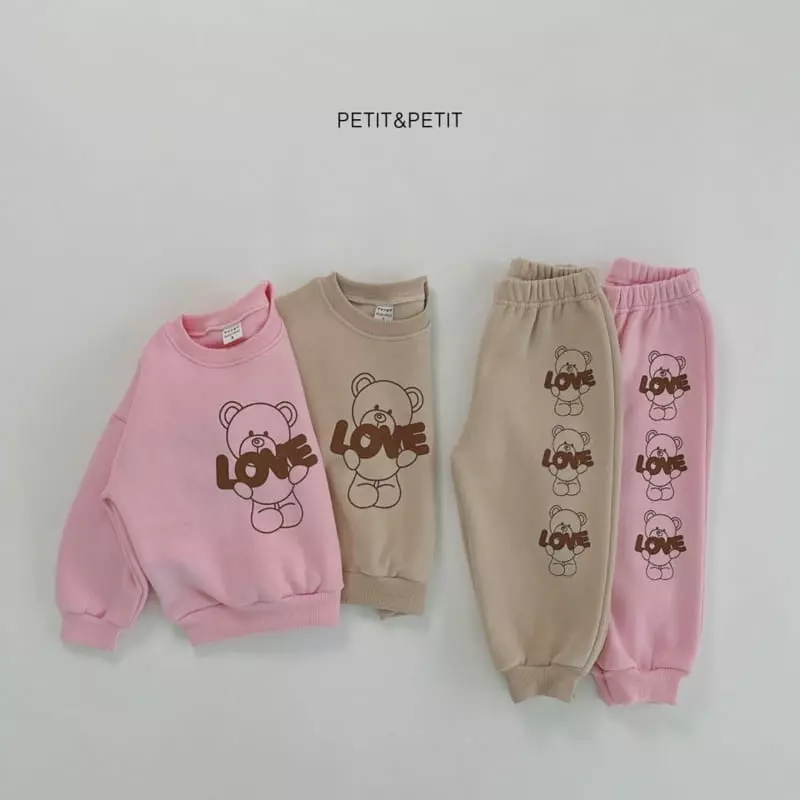 Petit & Petit - Korean Children Fashion - #littlefashionista - Love Bear Top Bottom Set