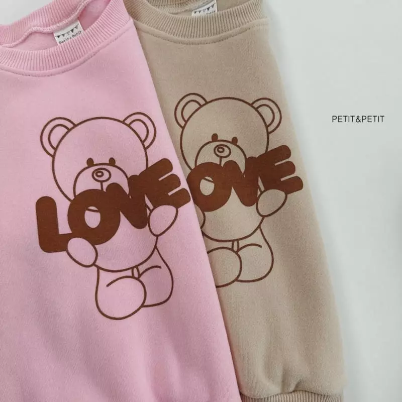 Petit & Petit - Korean Children Fashion - #minifashionista - Love Bear Top Bottom Set - 4