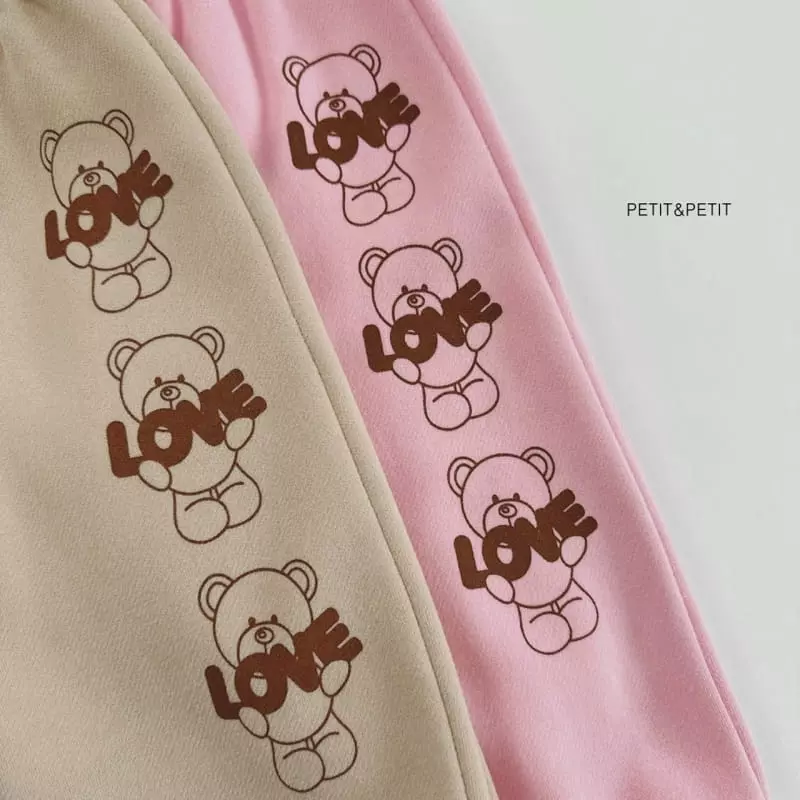 Petit & Petit - Korean Children Fashion - #todddlerfashion - Love Bear Top Bottom Set - 5