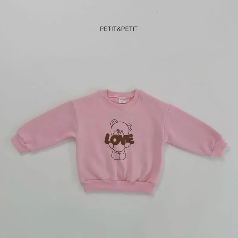 Petit & Petit - Korean Children Fashion - #toddlerclothing - Love Bear Top Bottom Set - 6