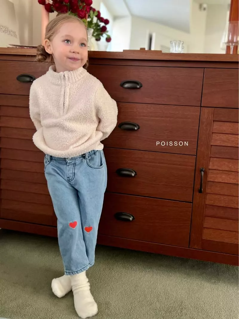 Poisson - Korean Children Fashion - #kidsstore - Heart Easy Jeans - 12