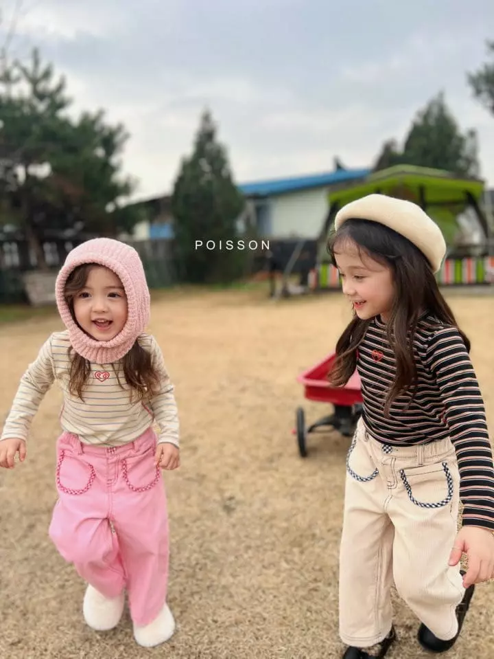 Poisson - Korean Children Fashion - #minifashionista - Heart Stripes Tee - 11