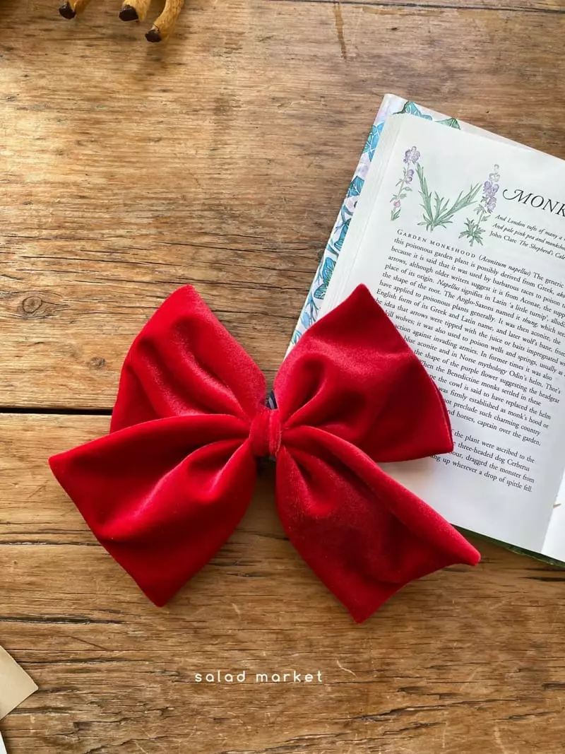 Salad Market - Korean Children Fashion - #childrensboutique - Christmas Ribbon Hairpin - 2