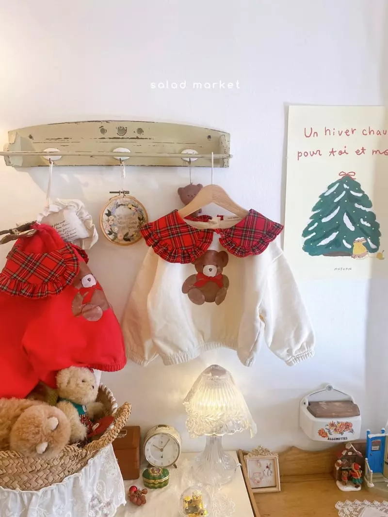 Salad Market - Korean Children Fashion - #kidsshorts - Ribbon Bear Sweatshirt - 2