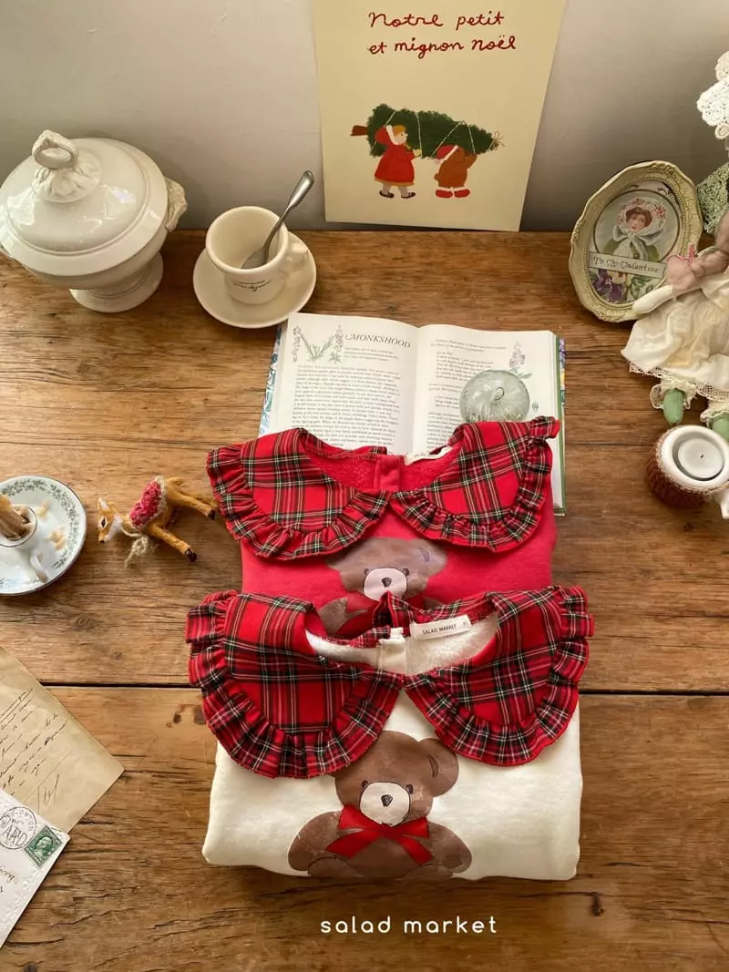 Salad Market - Korean Children Fashion - #kidsstore - Ribbon Bear Sweatshirt - 3