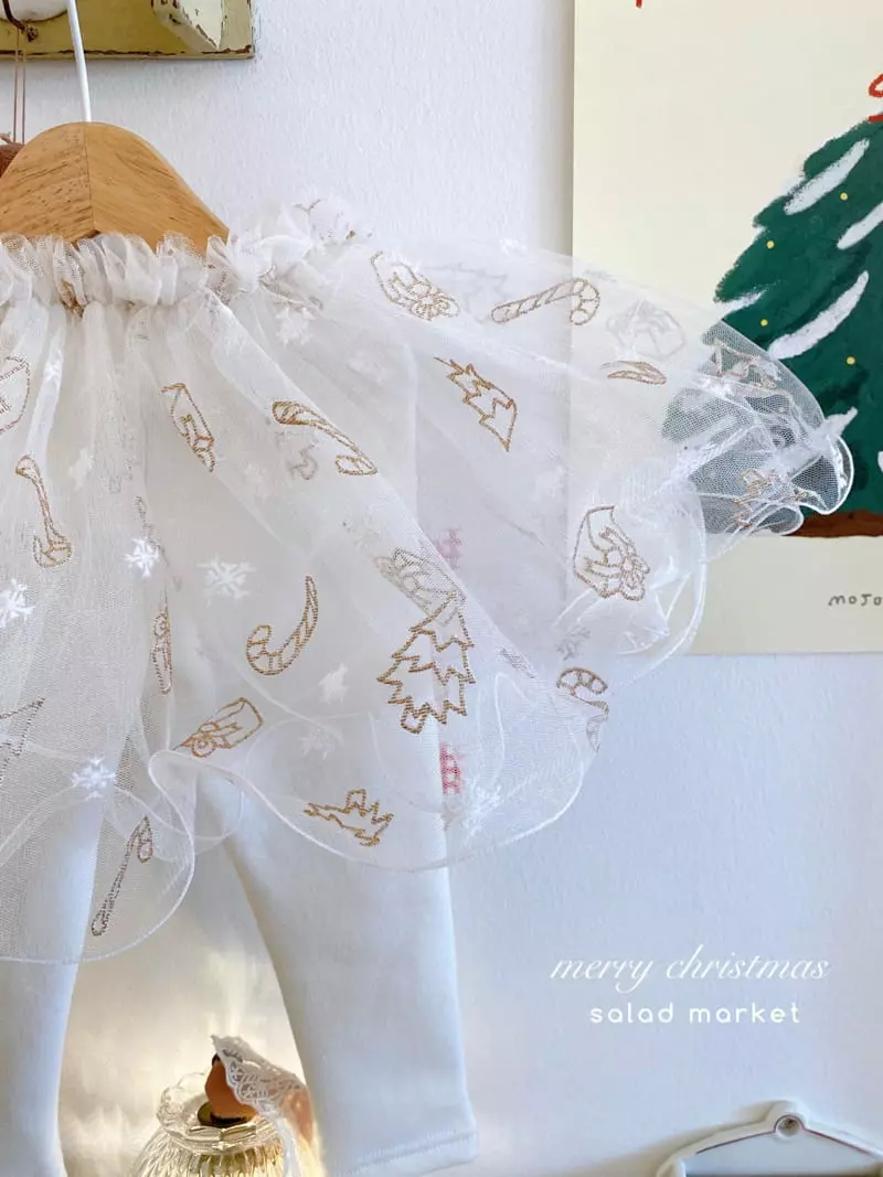 Salad Market - Korean Children Fashion - #magicofchildhood - Christmas Gift Tutu Skirt Leggings - 6