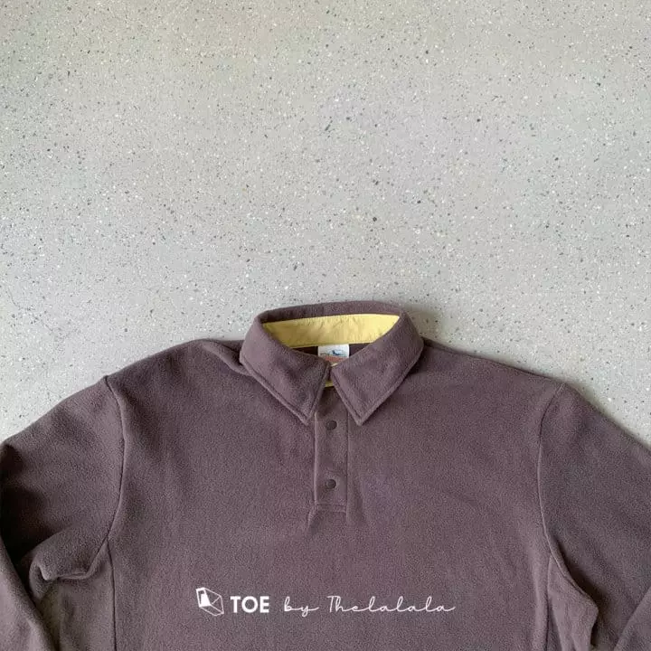 TOE - Korean Women Fashion - #momslook - Iam Fleece Collar Tee Mom - 7