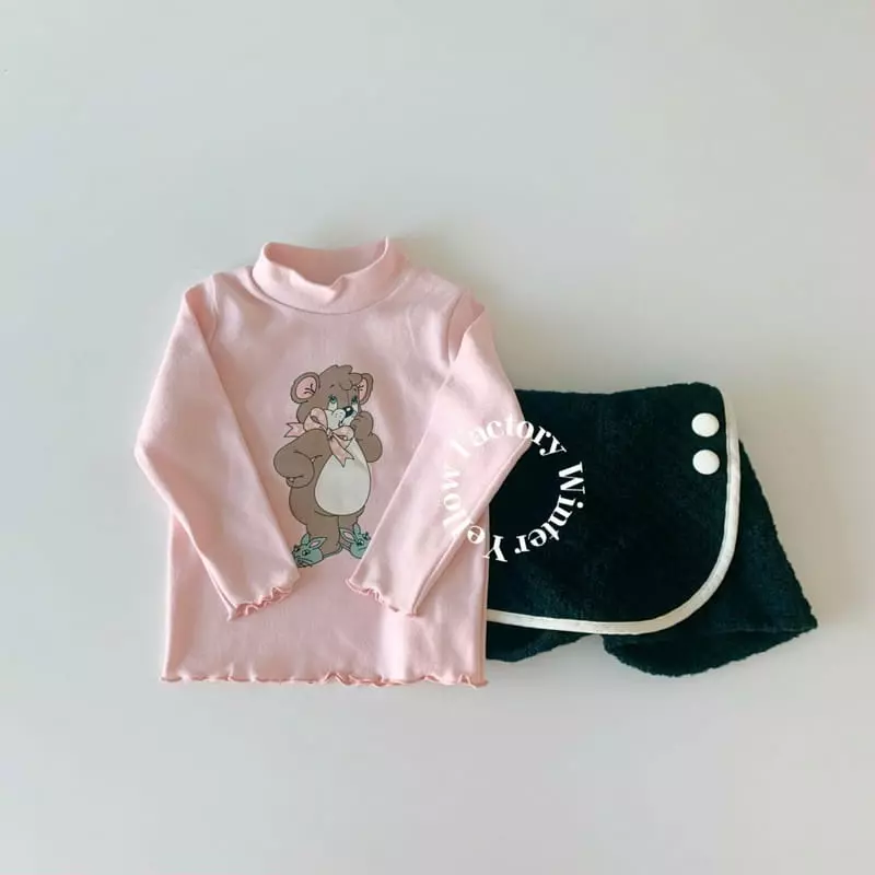 Yellow Factory - Korean Children Fashion - #childrensboutique - Macaroon Half Turtleneck Tee - 2