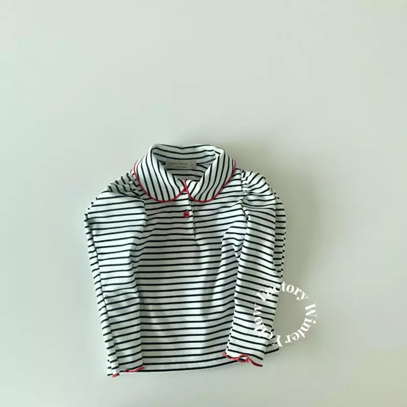 Yellow Factory - Korean Children Fashion - #littlefashionista - Petit Collar Tee - 2