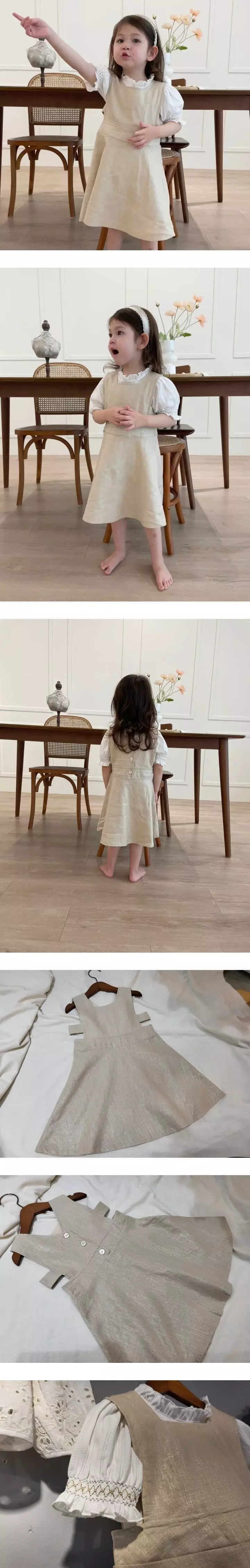 Flower J - Korean Children Fashion - #littlefashionista - Metal Linen One-piece