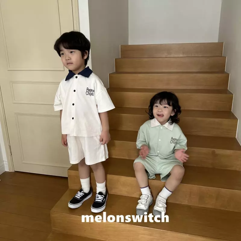 Melon Switch - Korean Children Fashion - #kidzfashiontrend - Potata Chip Top Bottom Set - 3